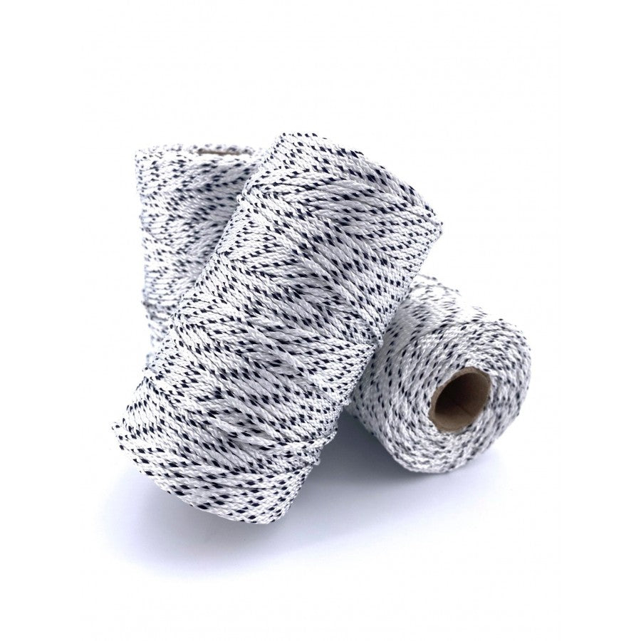 Garcette 2mm blanc et noir