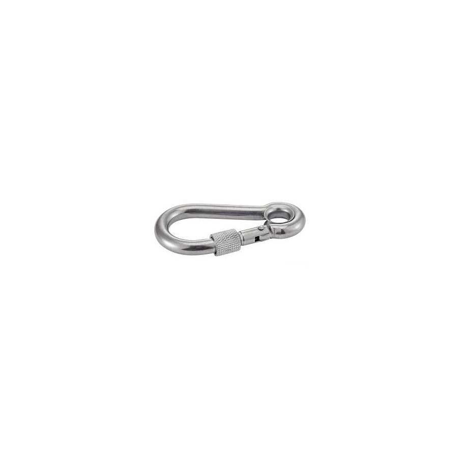 Mousqueton inox a œil avec vis de sécurité