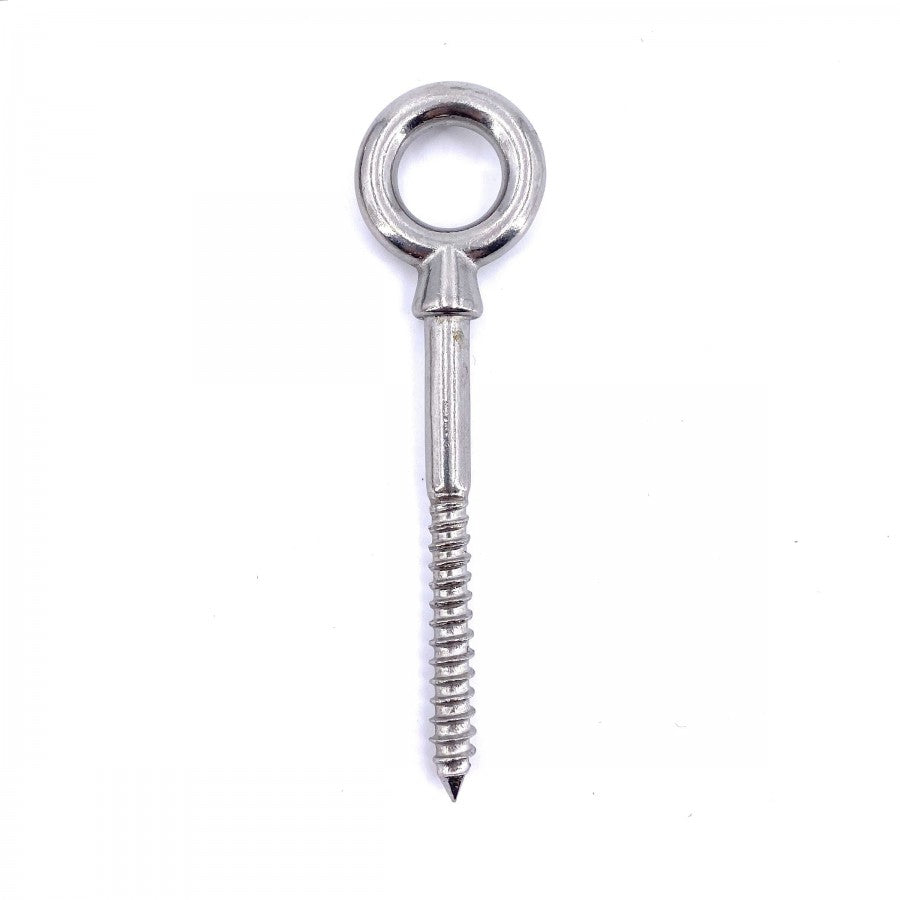 Piton inox a œil filetage bois vue dessus
