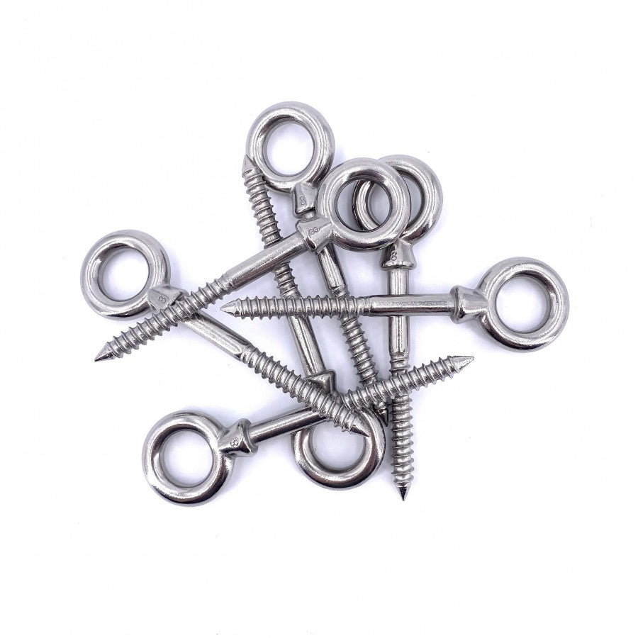 lot de pitons inox a œil filetage bois
