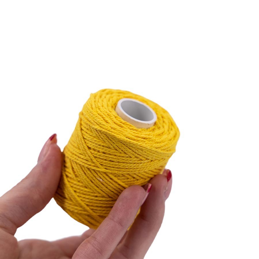 Bobine de ficelle coton 1,2 mm jaune macramé