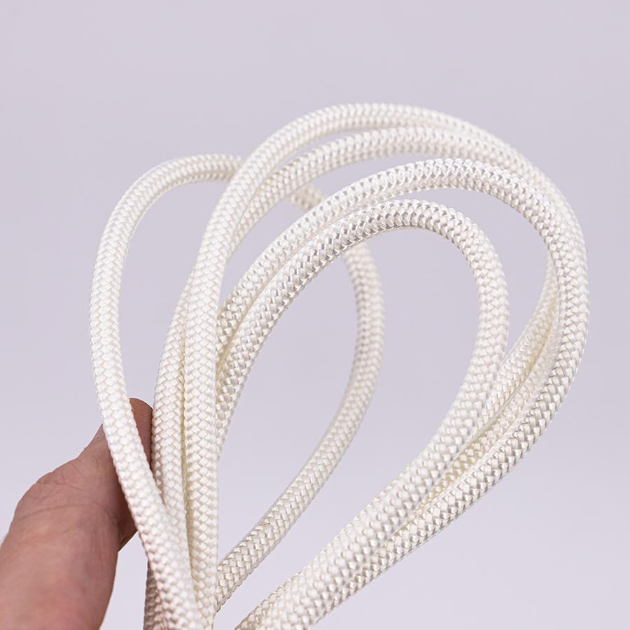 drisse Double tresse polyester pré étirée blanche