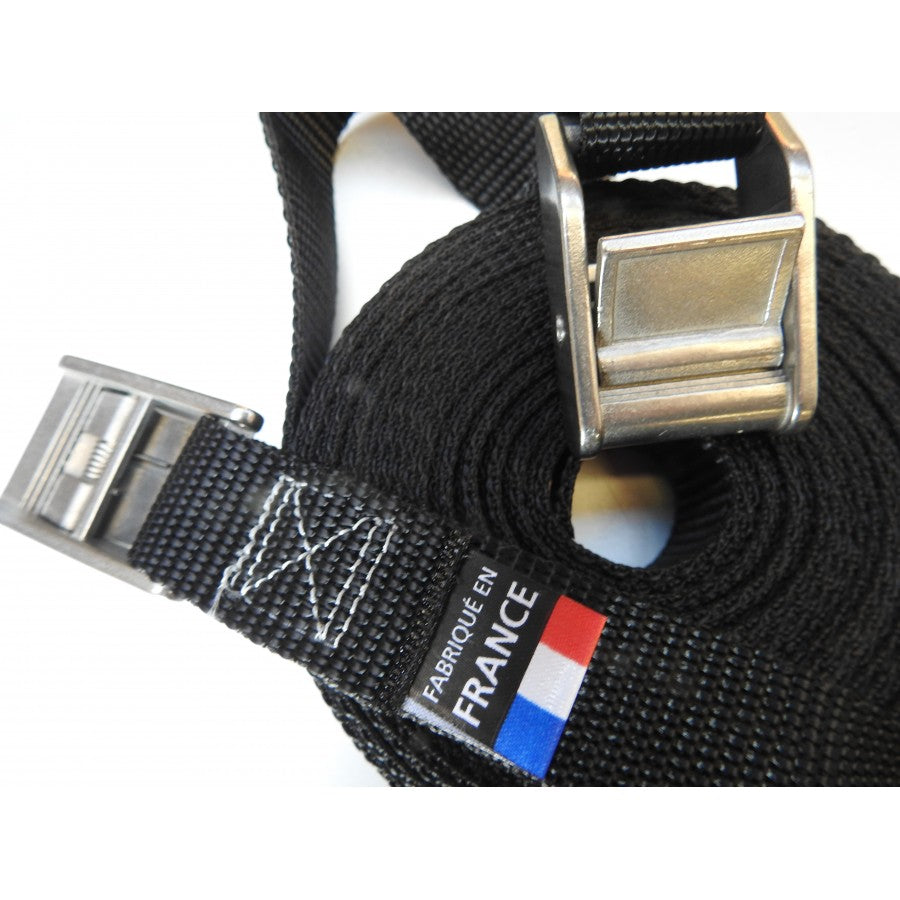 SANGLE A GRIFFE BOUCLE INOX 316L 5M NOIRE