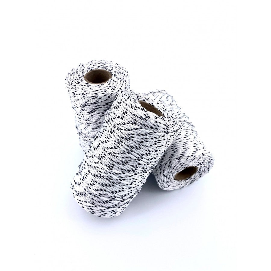 Garcette 2mm blanc et noir