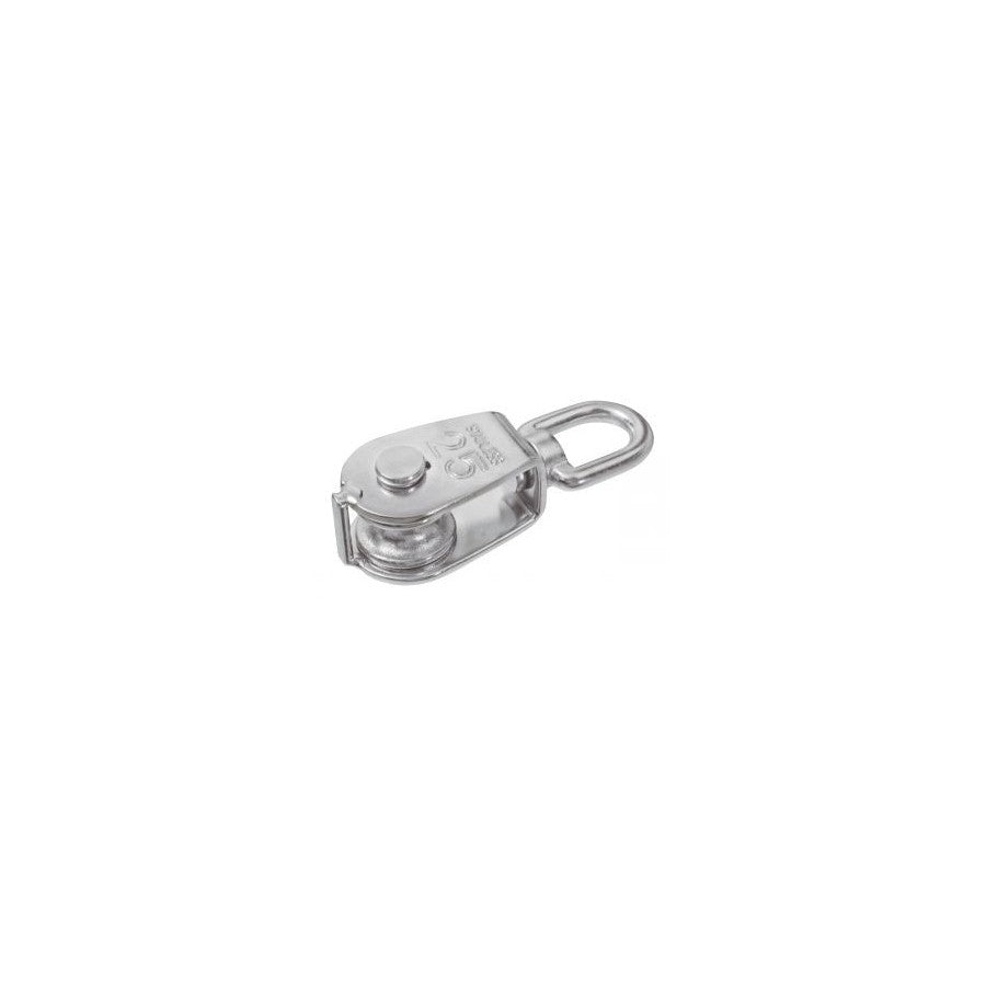 Poulie inox A2 avec émerillon et réa