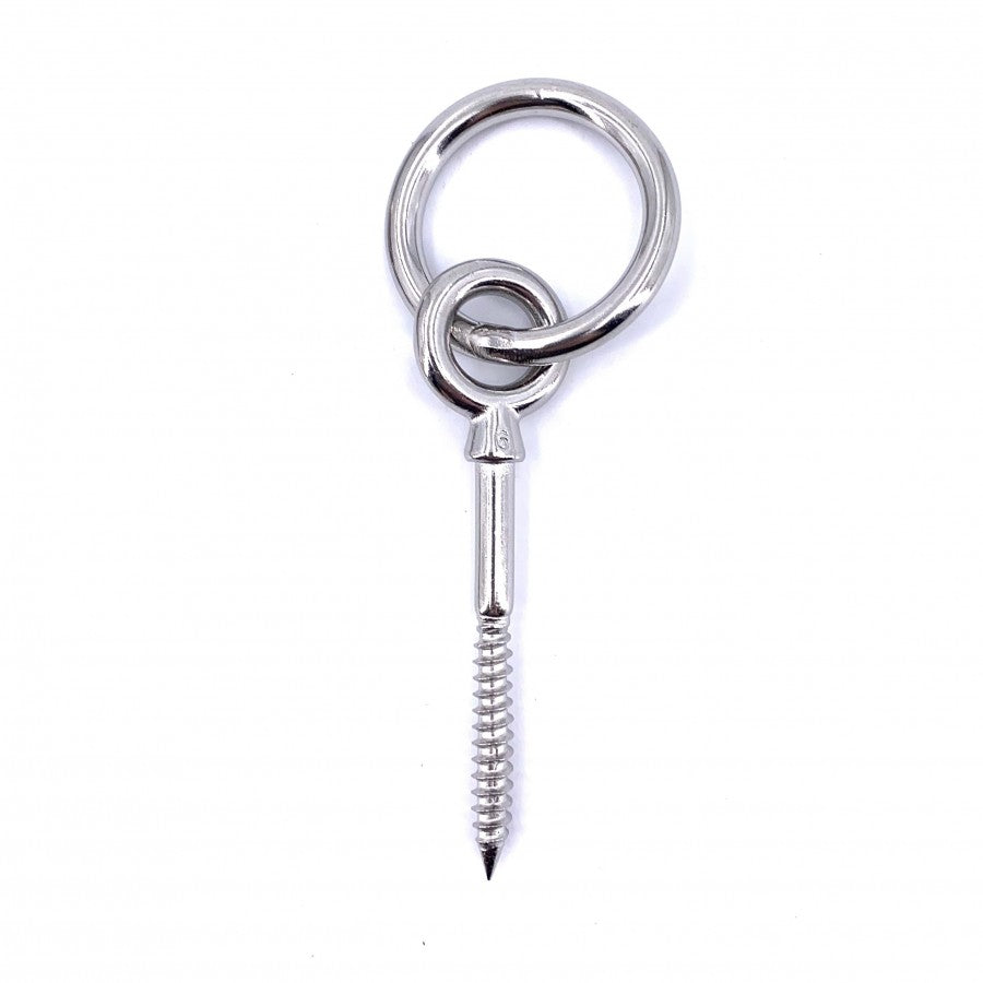 Piton a œil inox filetage bois avec anneau articule