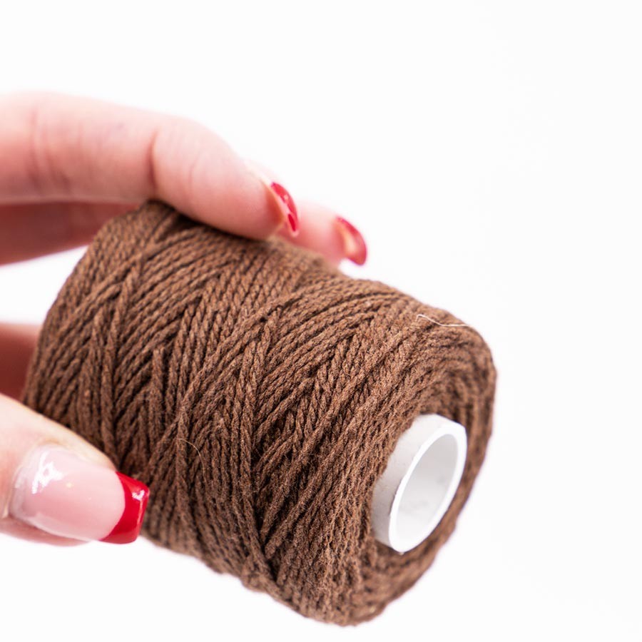 Ficelle coton 1,2 mm marron pour macramé