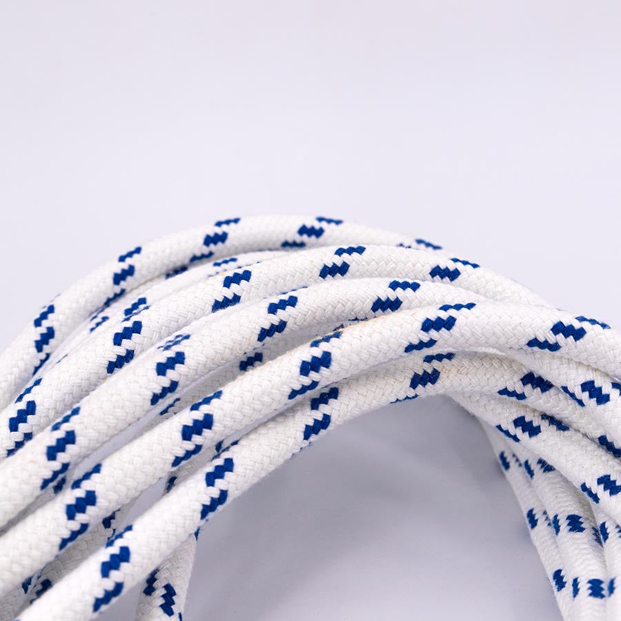 écoute en polyester bleu et blanc