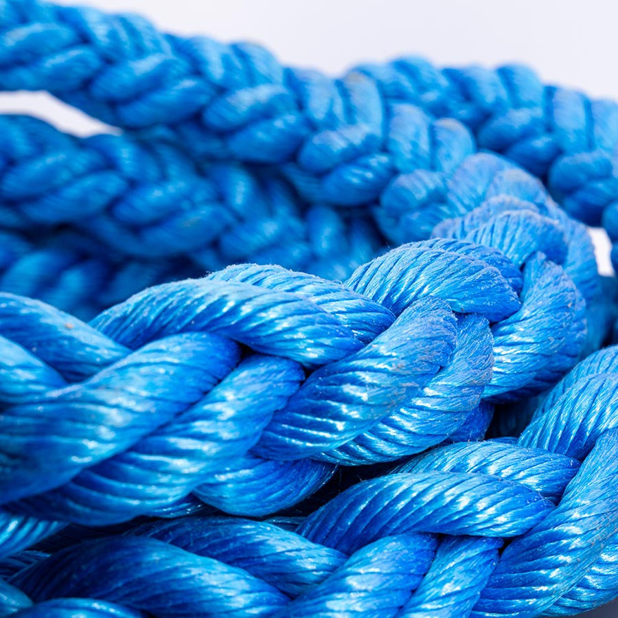 grosse amarre bateau en polypropylène 8 torons bleu