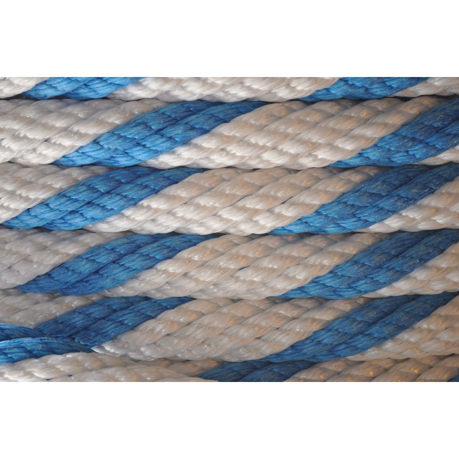 Liston en cordage polypropylène bleu et blanc