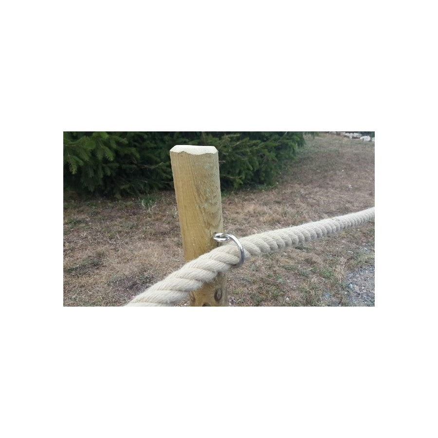 corde rambarde jardin sur poteau bois