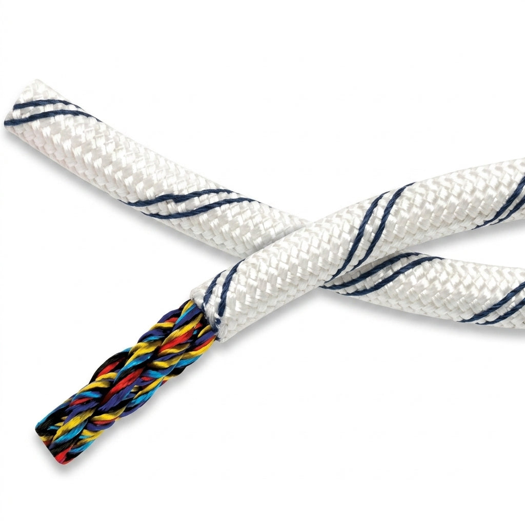 ligne d emouillage Eco Rope blanc et bleu marine