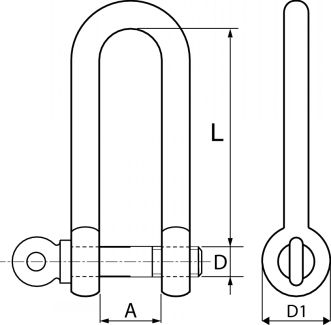 manille droite longue forgee inox a4 corderie gautier 2