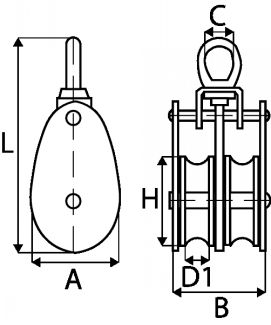 poulie double inox a2 corderie gautier 2