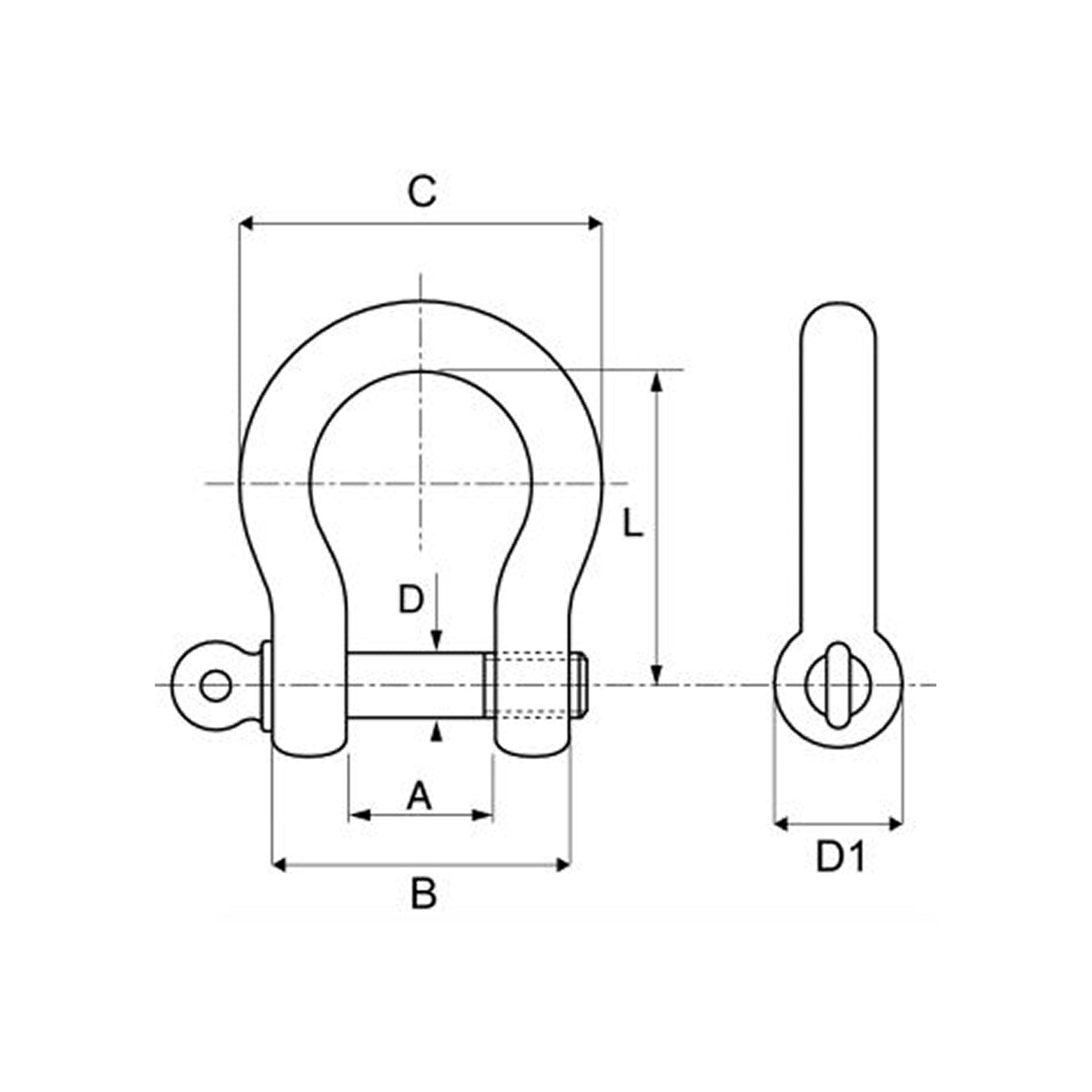Manille inox lyre forgée